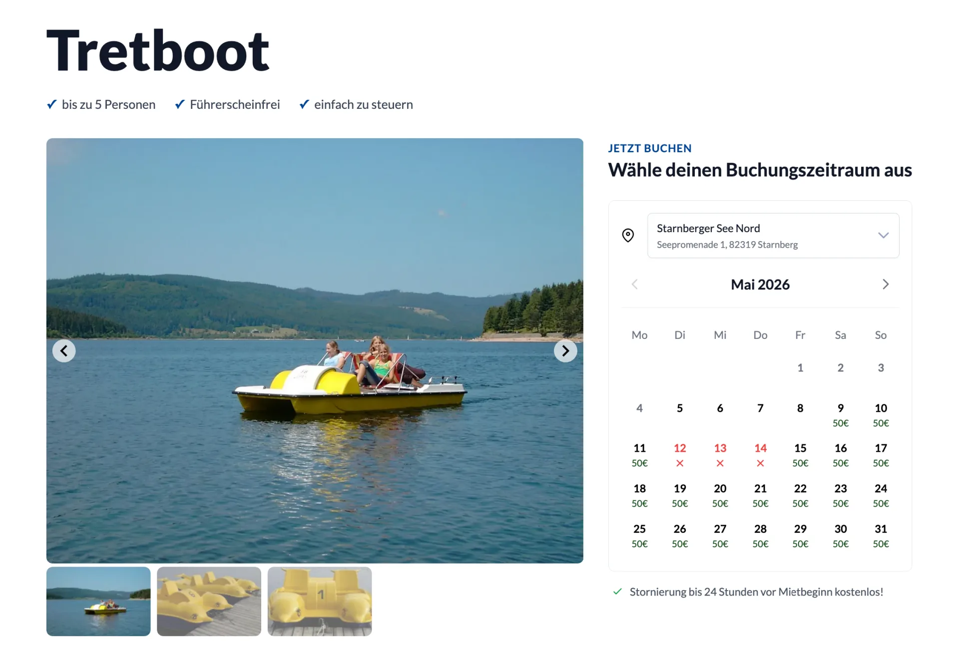 Buchungsportal eines Bootsverleihs mit verleih.online